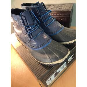 Sorel Out & About Rain Boots ~ Waterproof Navy & Black With Box ~ Sz 11